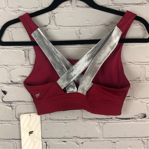 FABLETICS PAIGE LOW IMPACT RED/SILVER SPORTS BRA. SIZE ( XS) - Picture 7 of 12